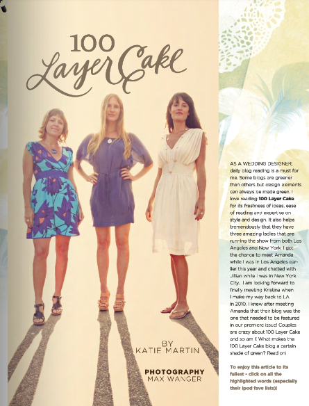 100-layer-cake 100 Layer Cake Featured in Winter 2010 Issue Of Eco-Beautiful Weddings