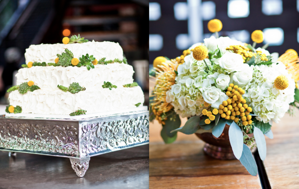 aleaxandra-nola-cake-centerpieces-eco-beautiful-weddings-winter-2012 Real Wedding cake and decor style from Seattle